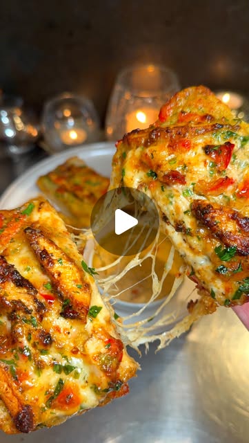 Cheesy Cajun Chicken Garlic Bread