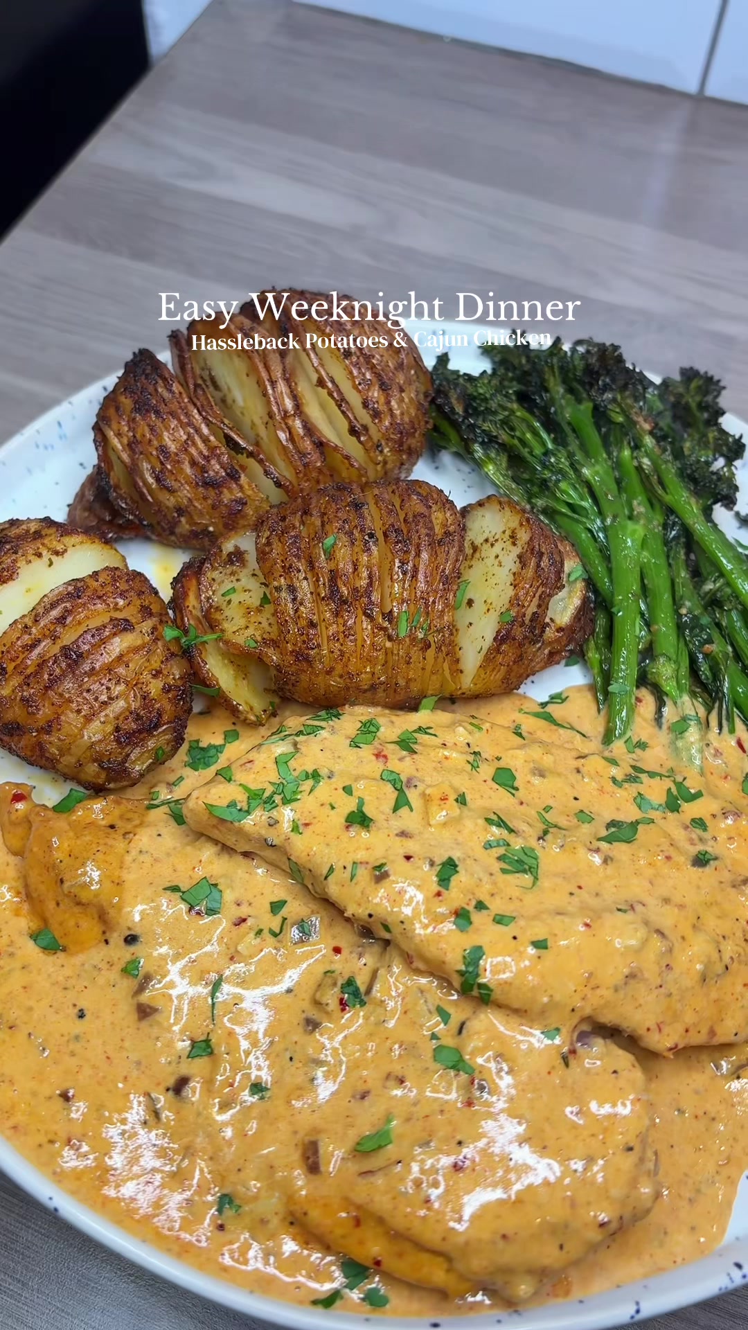 Hasselback Potatoes with Creamy Cajun Chicken