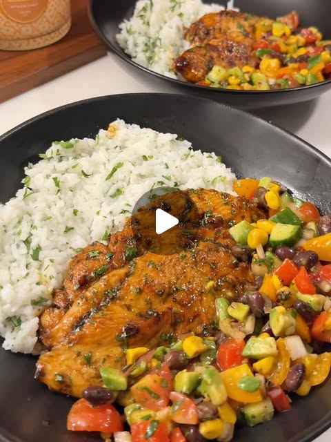 Honey Cilantro Lime Chicken & Avocado Corn Tomato Salad