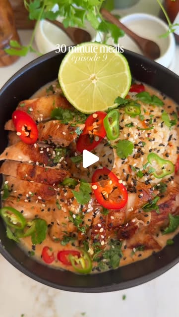 Thai Red Chicken Curry Rice Bowls