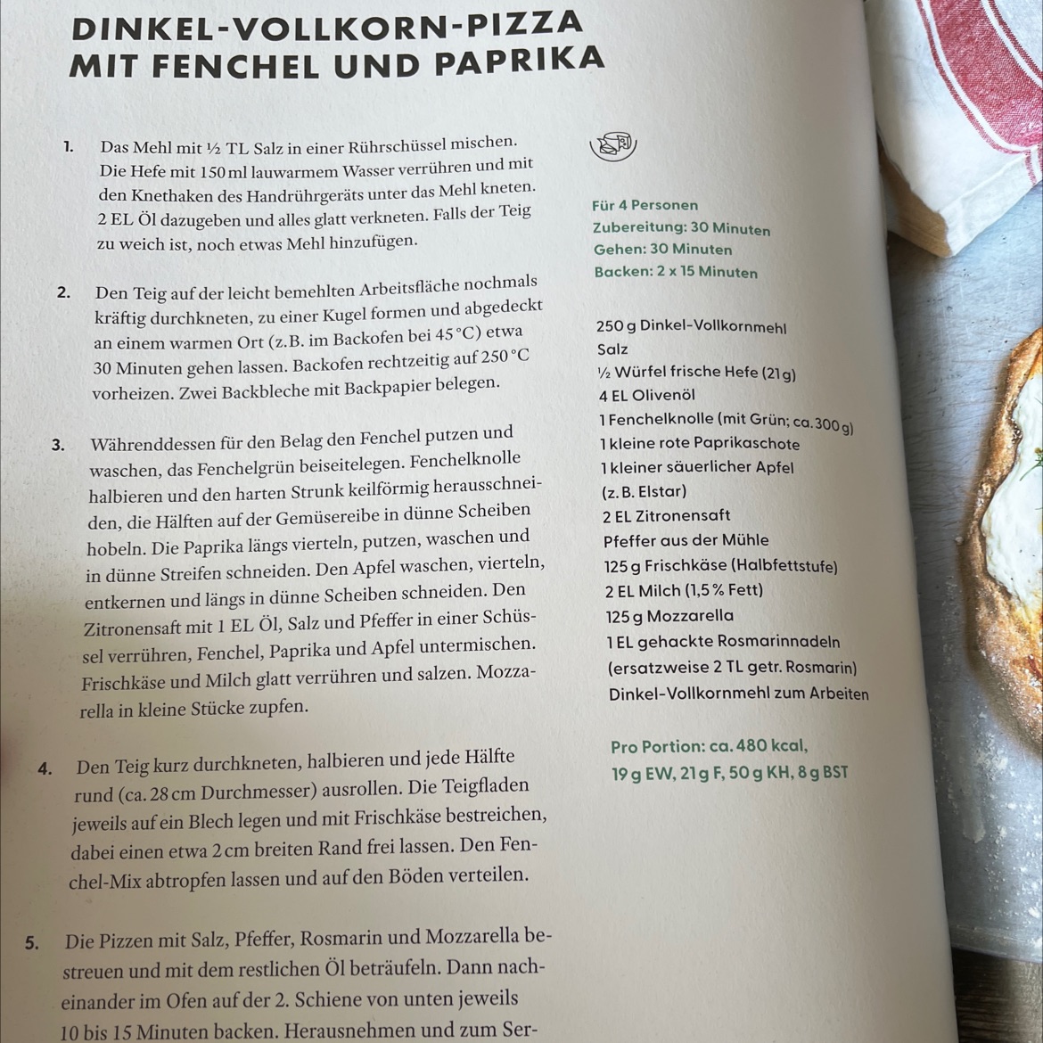 Spelt Wholegrain Pizza with Fennel and Bell Pepper