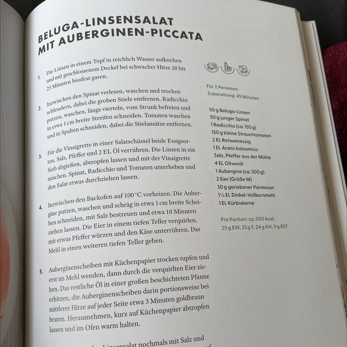 Beluga Lentil Salad with Eggplant Piccata