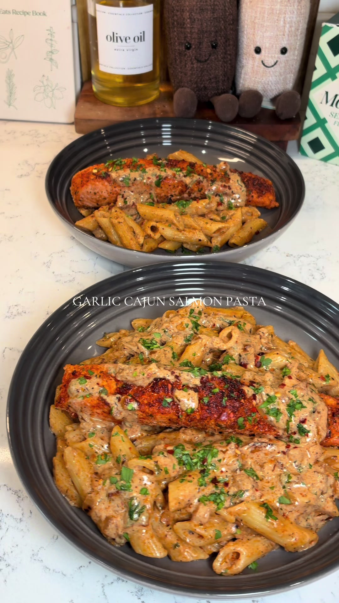 Garlic Cajun Salmon Pasta