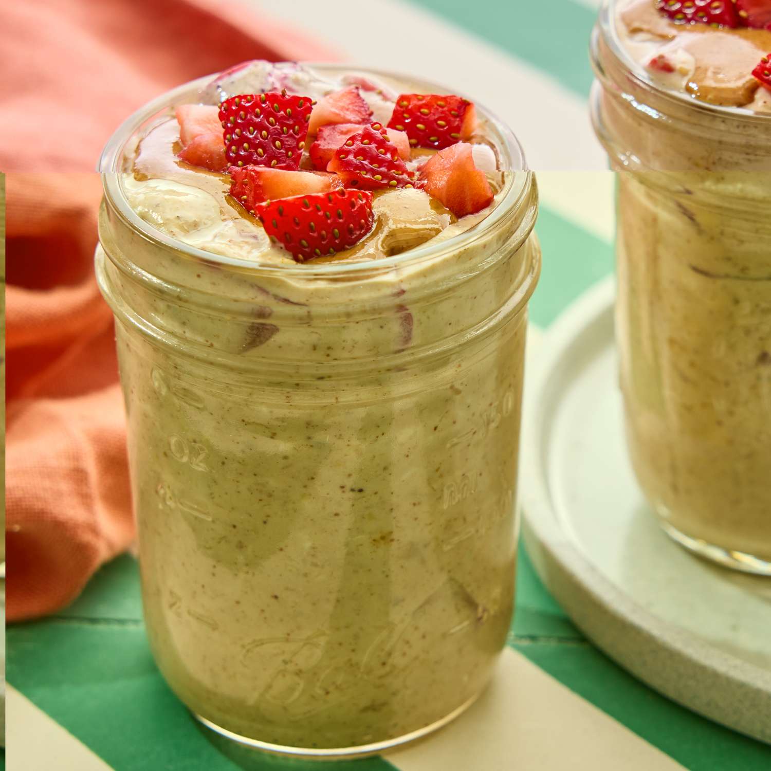 High-Protein Strawberry &amp; Almond Butter Overnight Oats