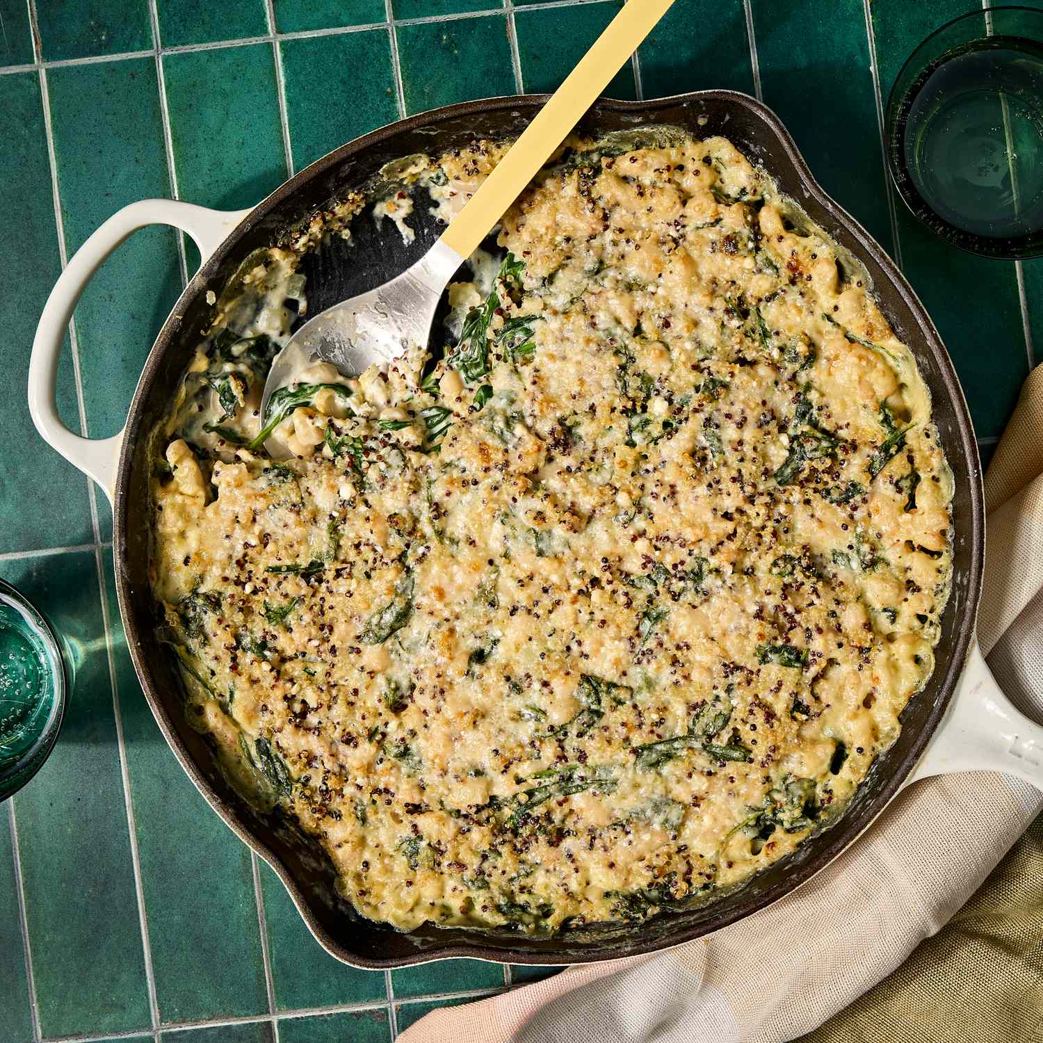 Creamy Lemon-Parmesan Spinach &amp; White Bean Casserole