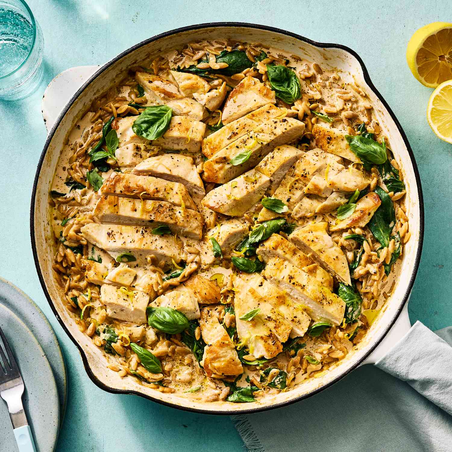 High-Protein Lemon Chicken Orzo