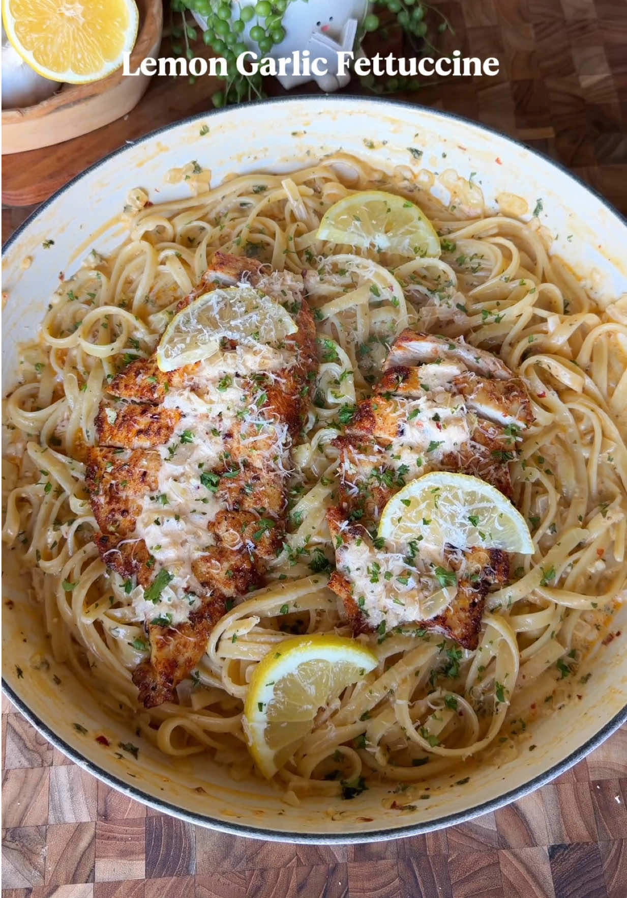 Lemon Garlic Chicken Fettuccine
