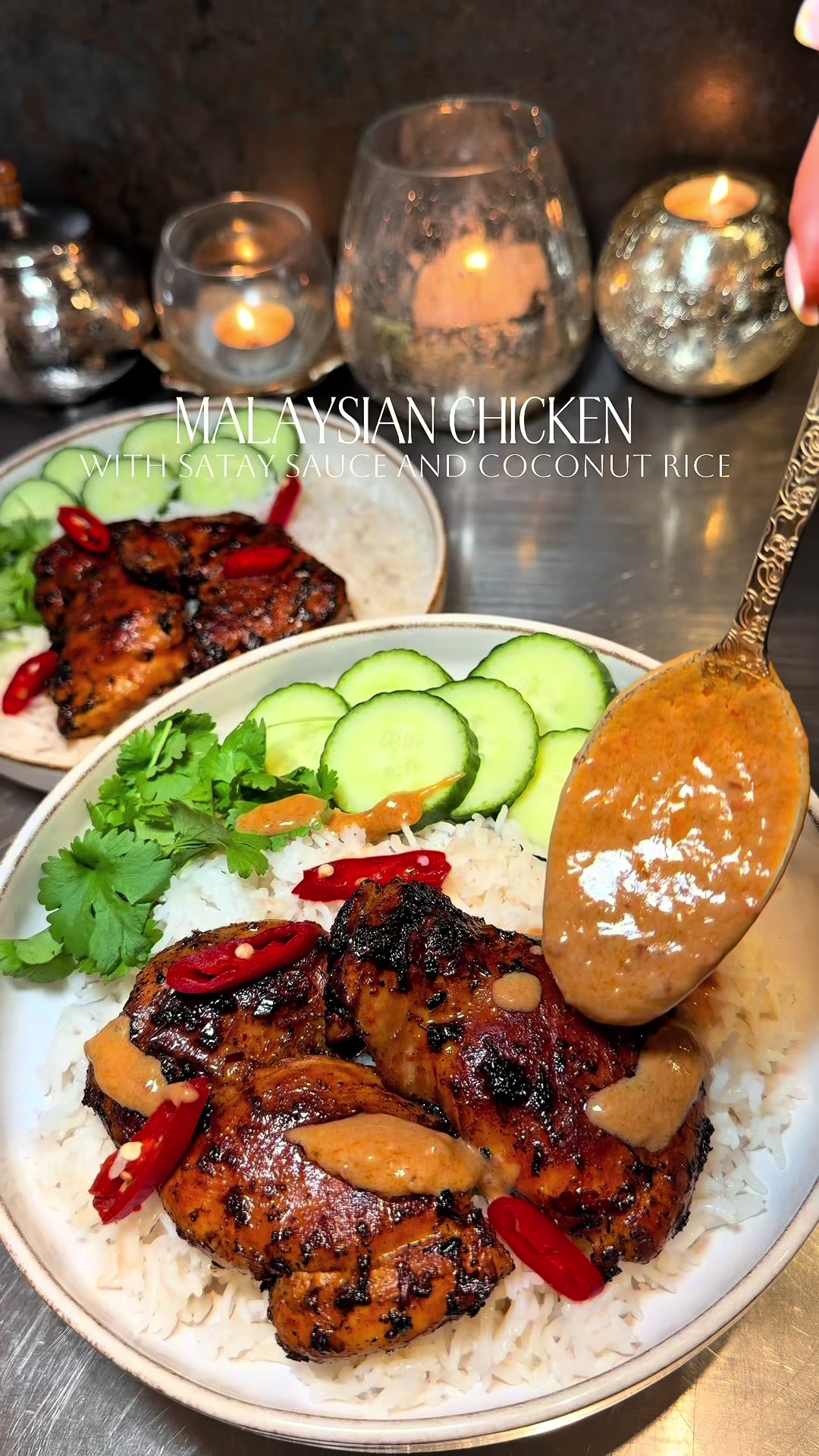 Malaysian-inspired Sambal Satay Chicken with Coconut Rice